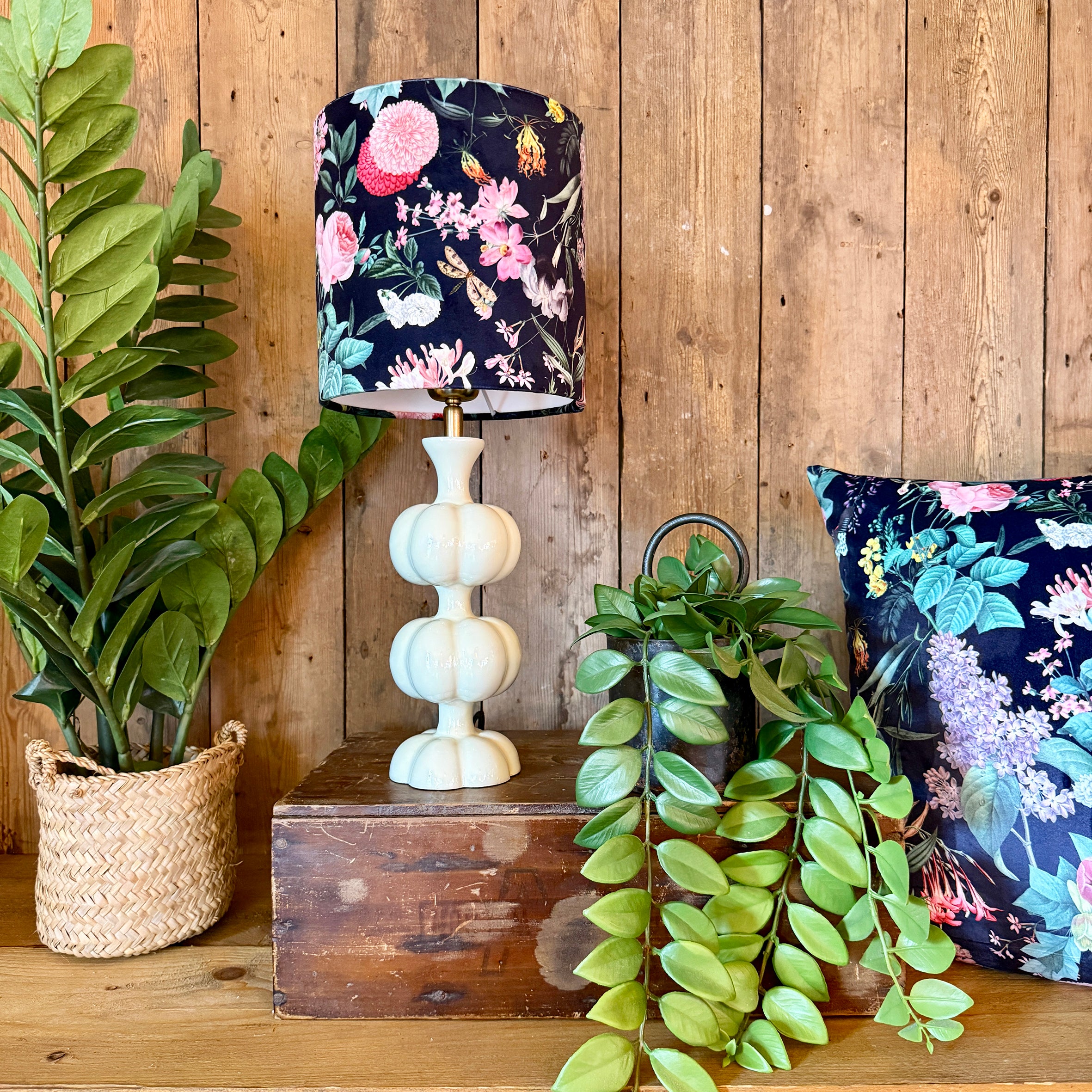 Wild Garden Dinky Lampshades In Ebony