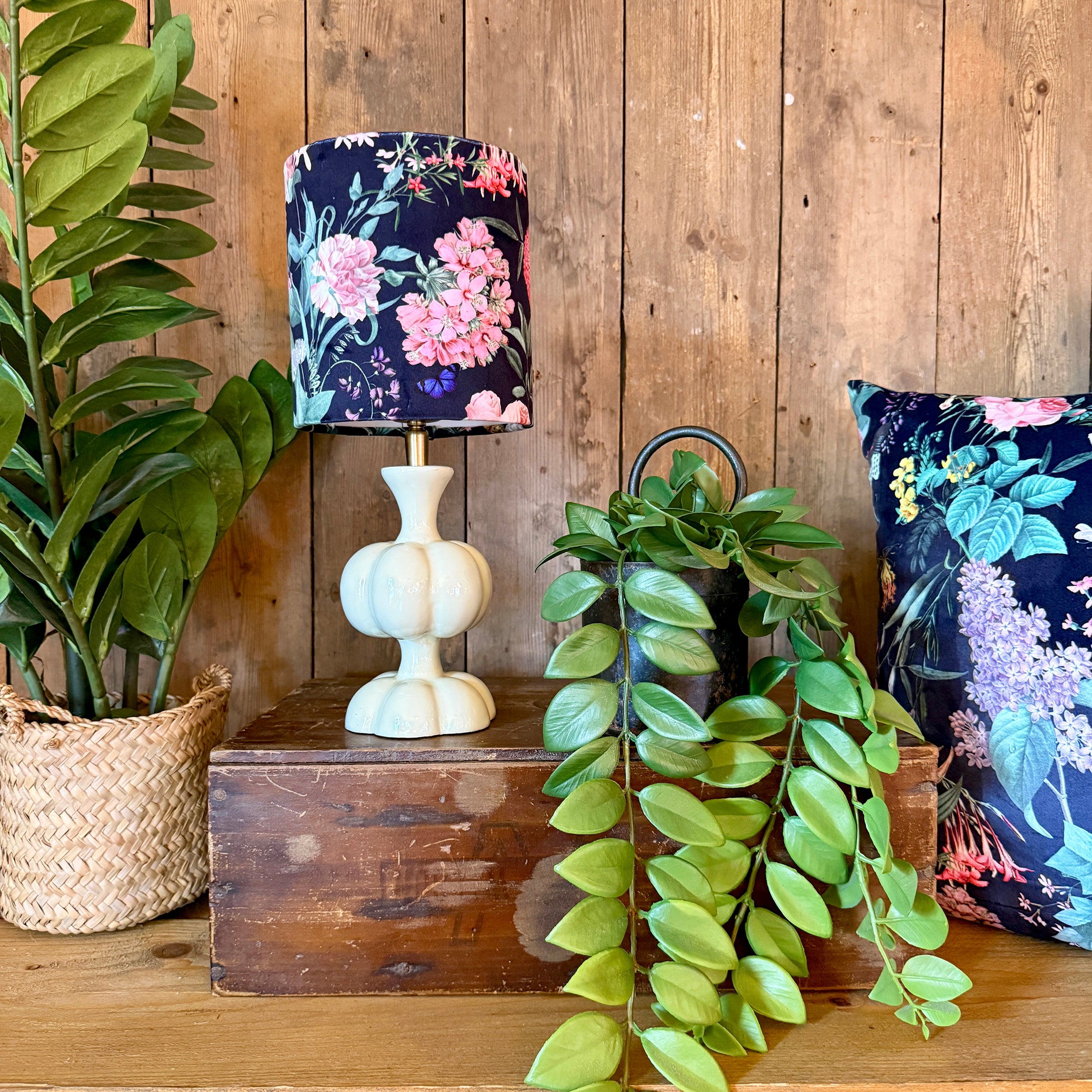 Wild Garden Dinky Lampshades In Ebony