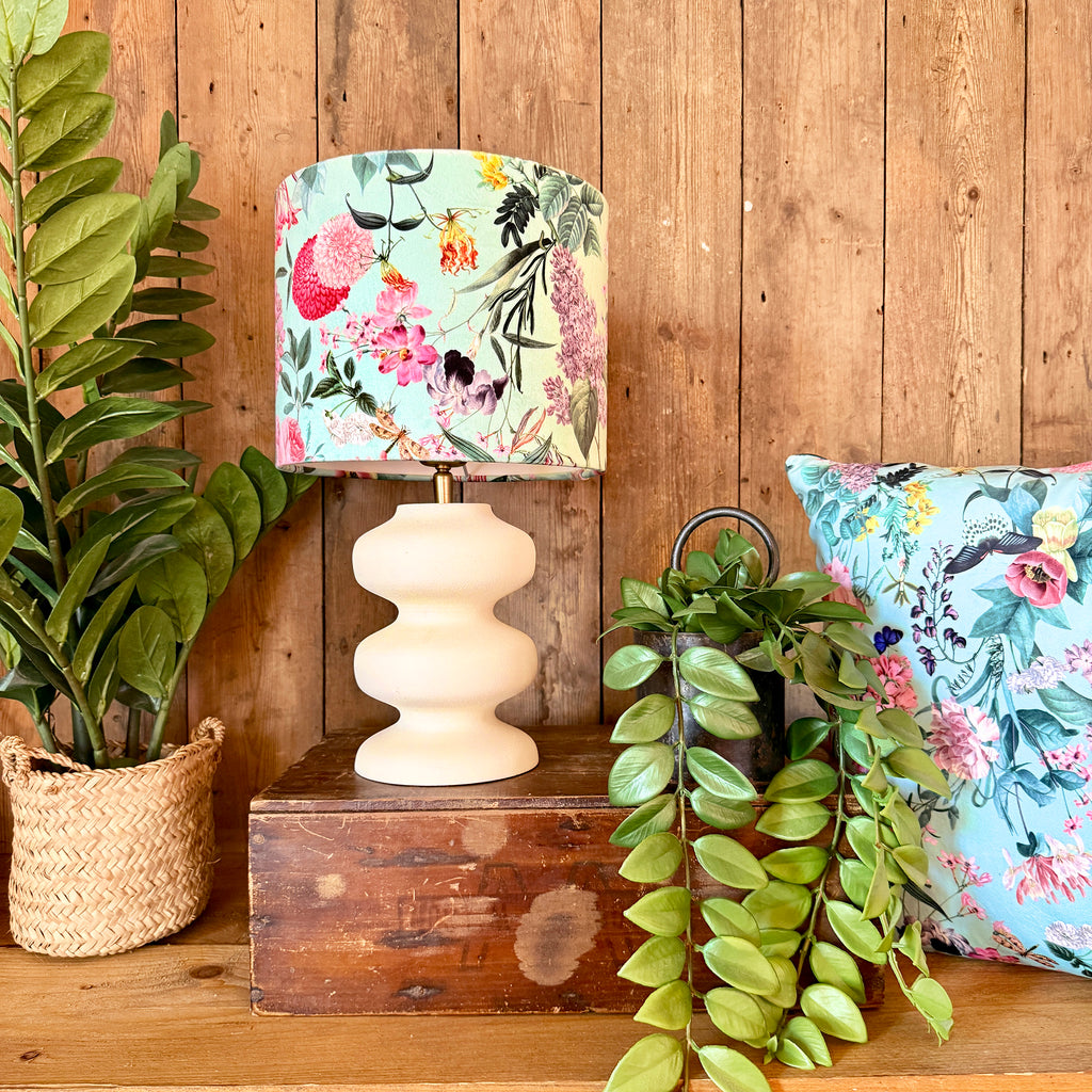 Wild Garden Dinky Lampshades In Powder Blue