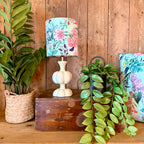 Wild Garden Dinky Lampshades In Powder Blue