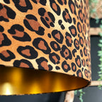 Leopard Print Lampshade With Gold Lining