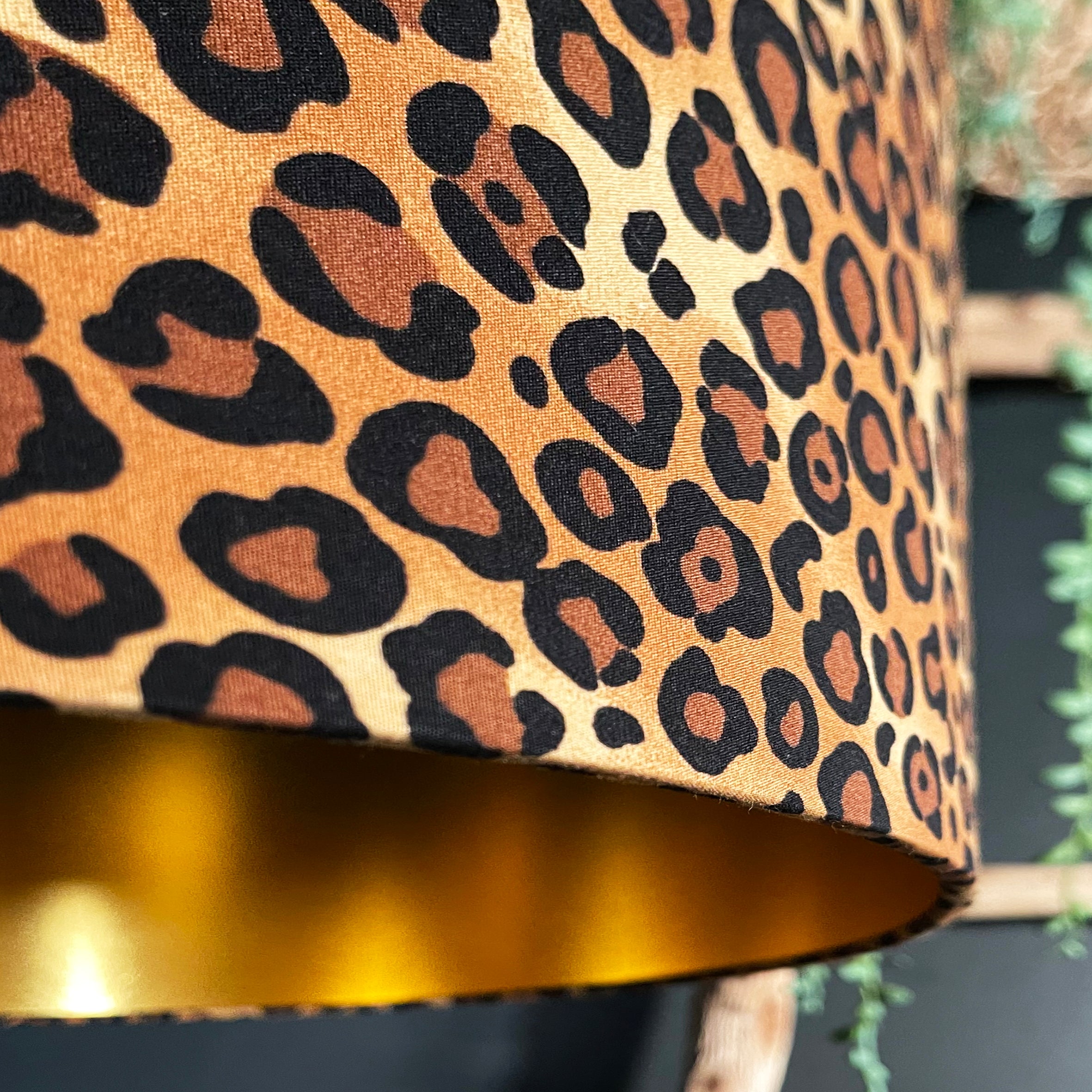 Leopard Print Lampshade With Gold Lining