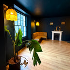 Delilah – Sunburst Yellow Fringed Soft Shade | Statement Lighting | Featured here in the Love Frankie Event Space.