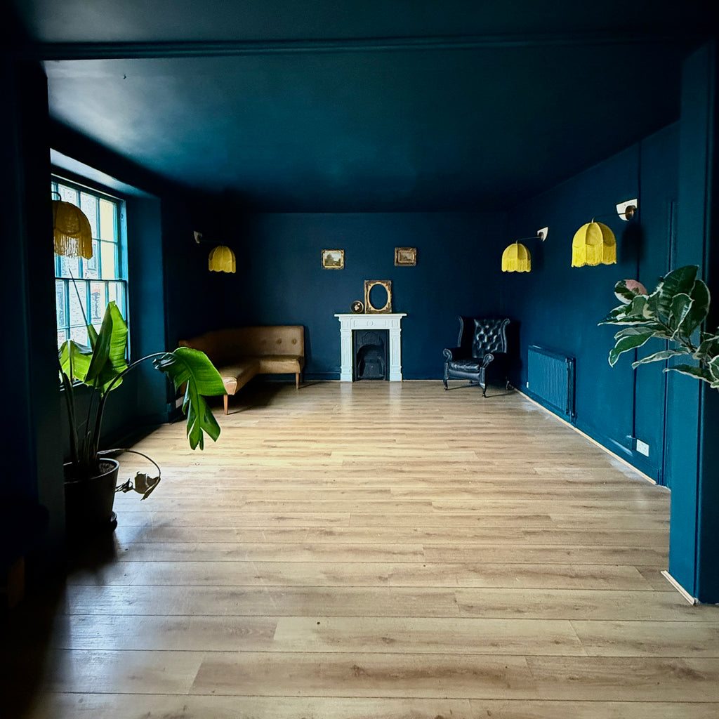 Delilah – Sunburst Yellow Fringed Soft Shade | Statement Lighting | Featured here in the Love Frankie Event Space.