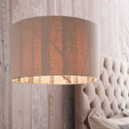 Cole & Son The Woods Wallpaper Lampshade in Oatmeal Linen