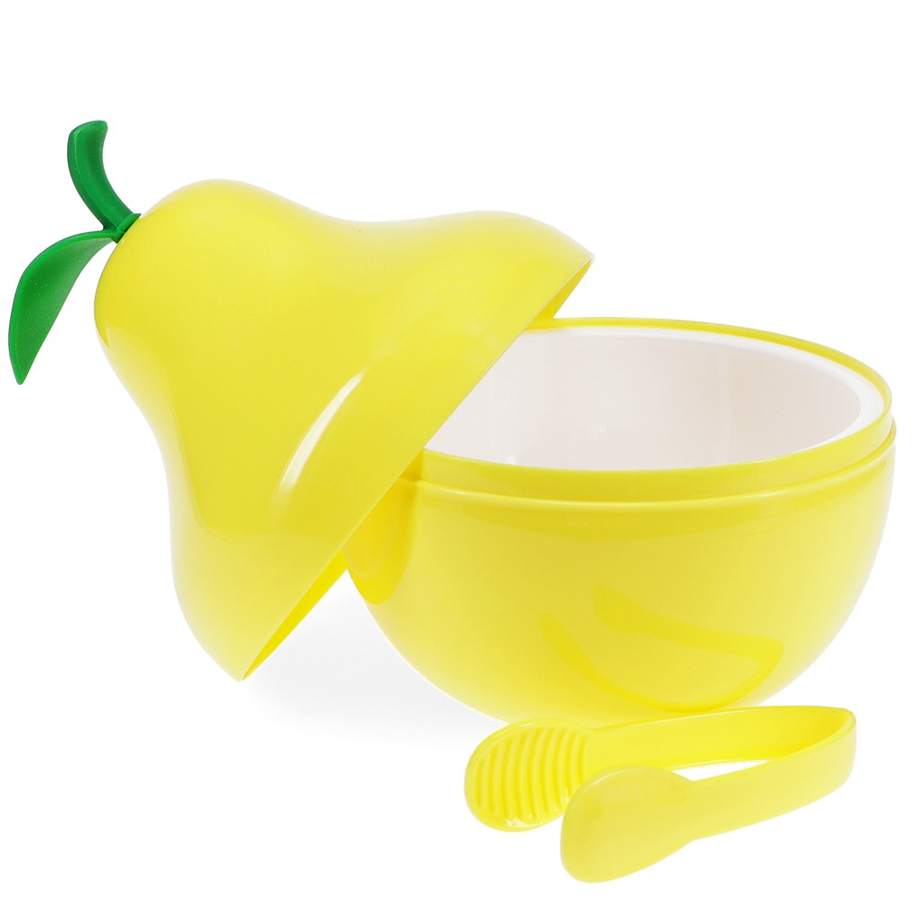 Pear Ice Bucket with Lid & Tongs