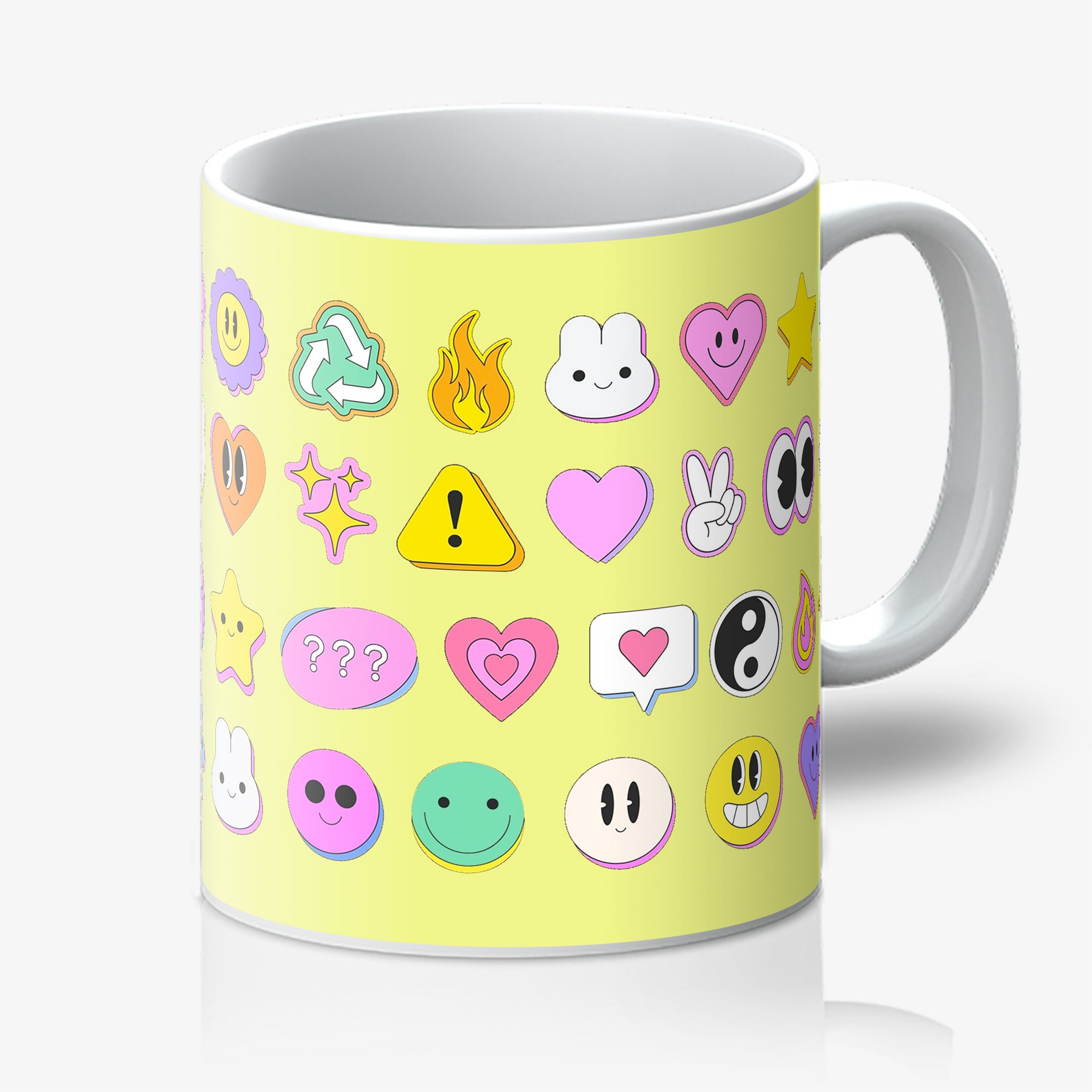 You're a Q-T. Cutie Emoji Kawaii Lemon Mugs Designed by Love Frankie and printed in the UK.