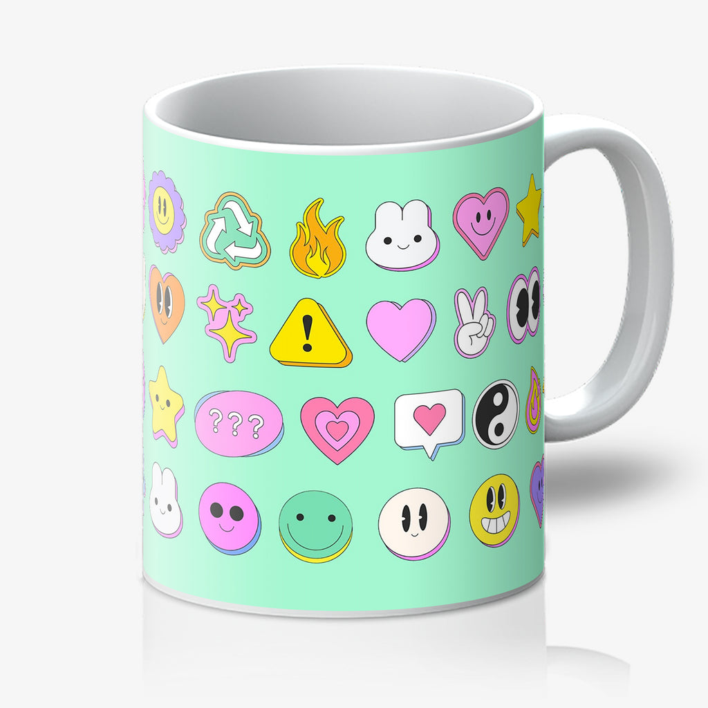You're a Q-T. Cutie Emoji Kawaii Mint Mugs Designed by Love Frankie and printed in the UK.