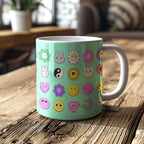 You're a Q-T. Cutie Emoji Kawaii mint Mugs Designed by Love Frankie and printed in the UK.