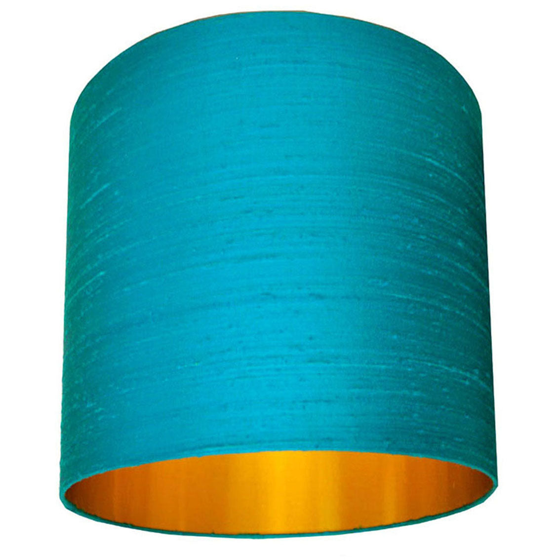Aqua Blue Silk Lampshade With Gold Lining