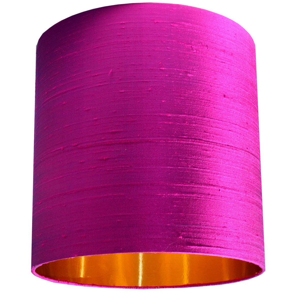 Hot Pink Silk Lampshade With Gold Lining