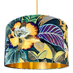 Swallowtail Velvet Lampshade With Gold Lining