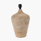 Tall White Washed Textured Wooden Lamp