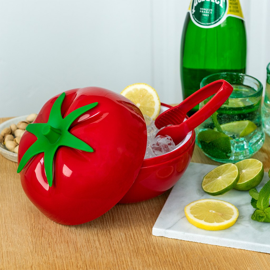 Tomato Ice Bucket with Lid & Tongs