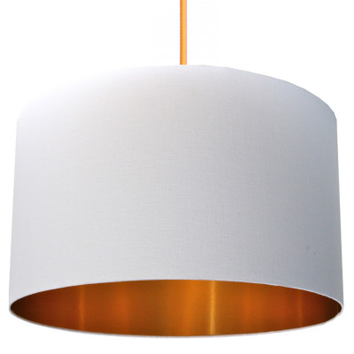 Gold Lined Love Frankie Whiter Than White Cotton Lampshade With Gold Lining