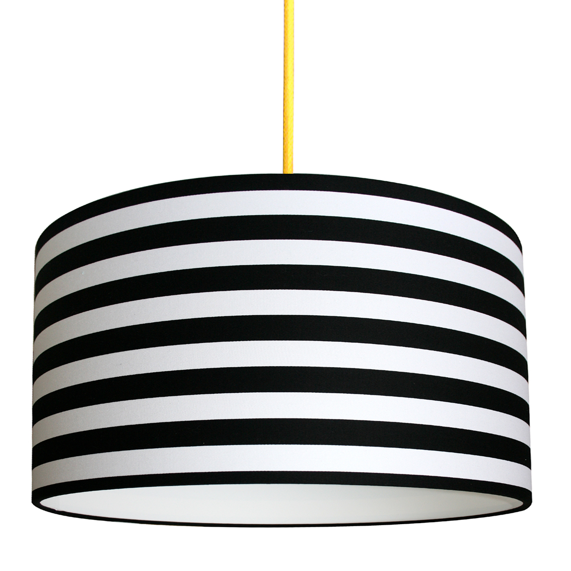 BLUE & WHITE STRIPED DRUM LAMPSHADE 