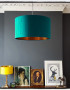 Love Frankie handmade Lampshade in Teal with brushed copper lining