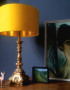 Egg Yolk Yellow Linen Lampshade with Gold Lining designed by Love Frankie, Creative Lighting & Interiors Store