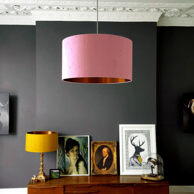 Blush Pink and Copper Lampshade