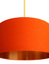 Tangerine Orange Cotton Lampshade with Brushed Copper Lining