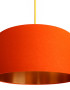 Tangerine Orange Cotton Lampshade with Brushed Copper Lining