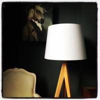 French Drum White and Gold Lampshade
