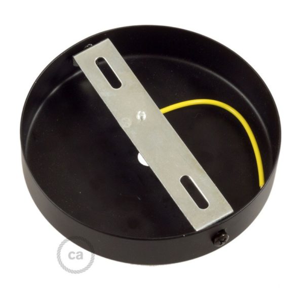 Matt Black Metal Ceiling Rose - Back