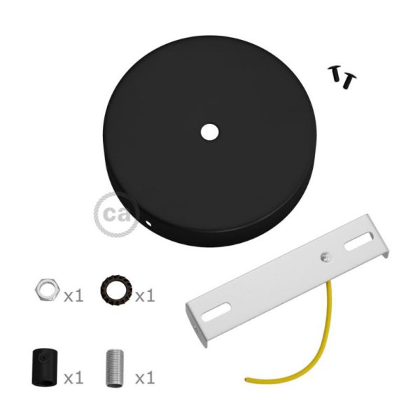 Matt Black Metal Ceiling Rose - Components