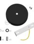 Matt Black Metal Ceiling Rose - Components