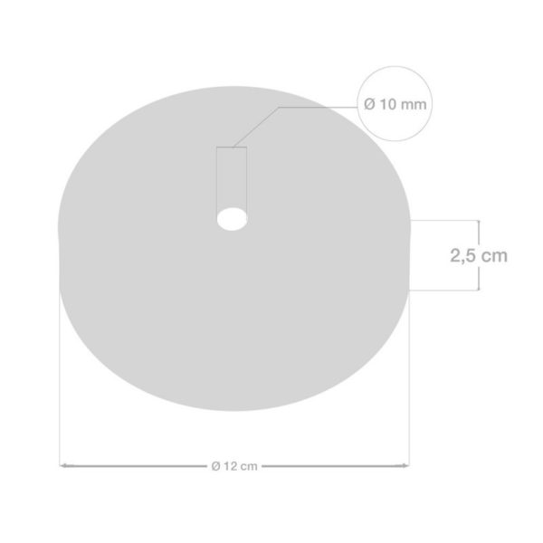 Matt White Metal Ceiling Rose Dimensions