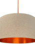 Oatmeal Linen Lampshade with Brushed Copper Lining