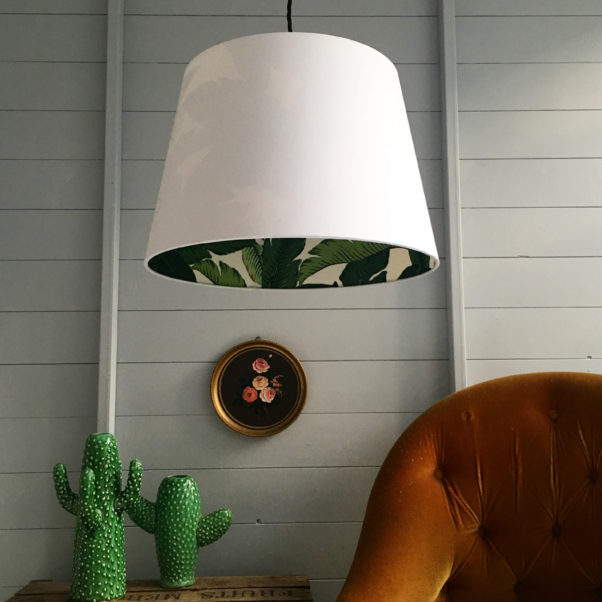 Banana leaf silhouette lampshade