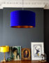 Electric Blue Silk and copper lampshade