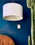 Cole & Son's Leopard Walk silhouette lampshade in white