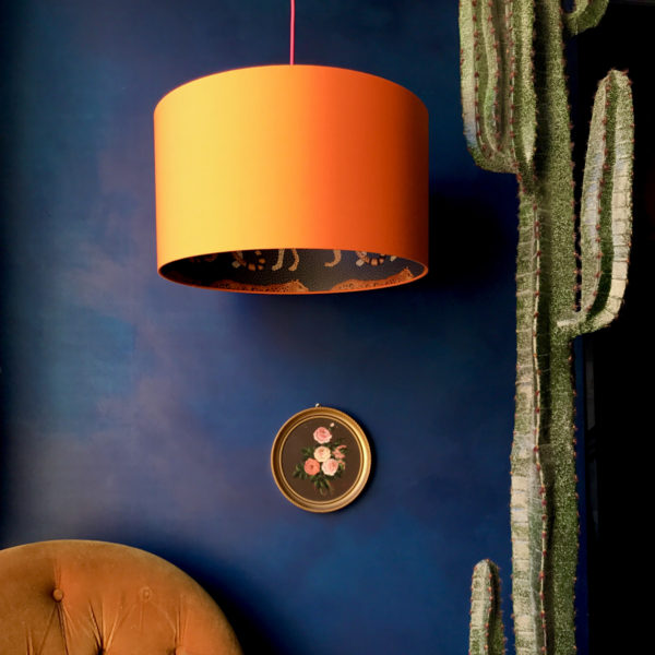 Cole & Son Leopard Walk Wallpaper lampshade in Orange cotton