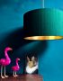 Forest Green Silk and gold lined lampshade