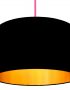 Jet Black Cotton Lampshade With Gold Lining