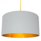 Cloud Grey Cotton Lampshade with Gold Lining