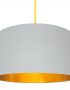 Cloud Grey Cotton Lampshade with Gold Lining