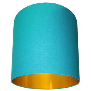 Sky Blue and gold lampshade