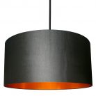 Gunmetal grey and copper lampshade
