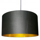 Gunmetal grey and gold lampshade