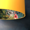 Kooky Lemur Lampshade, teal and egg yolk yellow