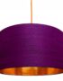 Damson Purple Silk Lampshade With Brushed Copper Lining