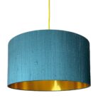 Duck Egg Blue Silk Lampshade With Gold Lining