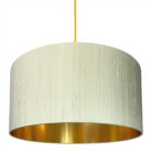 Pebble Silk Lampshade With Gold Lining