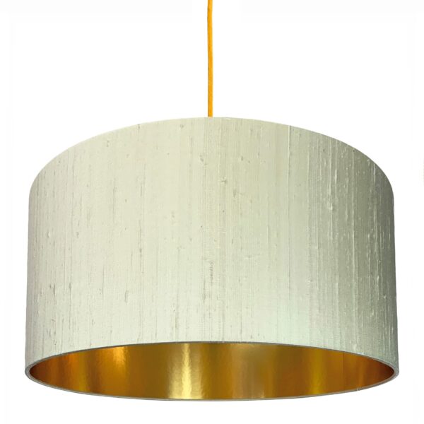 Pebble Silk Lampshade With Gold Lining
