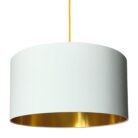 White Cotton Lampshade With Gold Lining