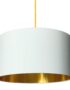 White Cotton Lampshade With Gold Lining