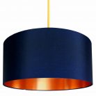 Midnight blue and Copper lampshade